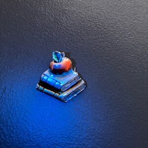 Apple and Books Enamel Pin